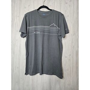 KUHL Mens Graphic T Shirt Mountain Landscape Print Gray Organic Cotton Size L
